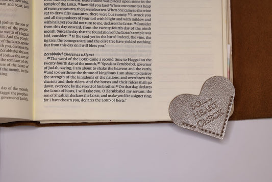 So.....Heart Check Leather Bookmark