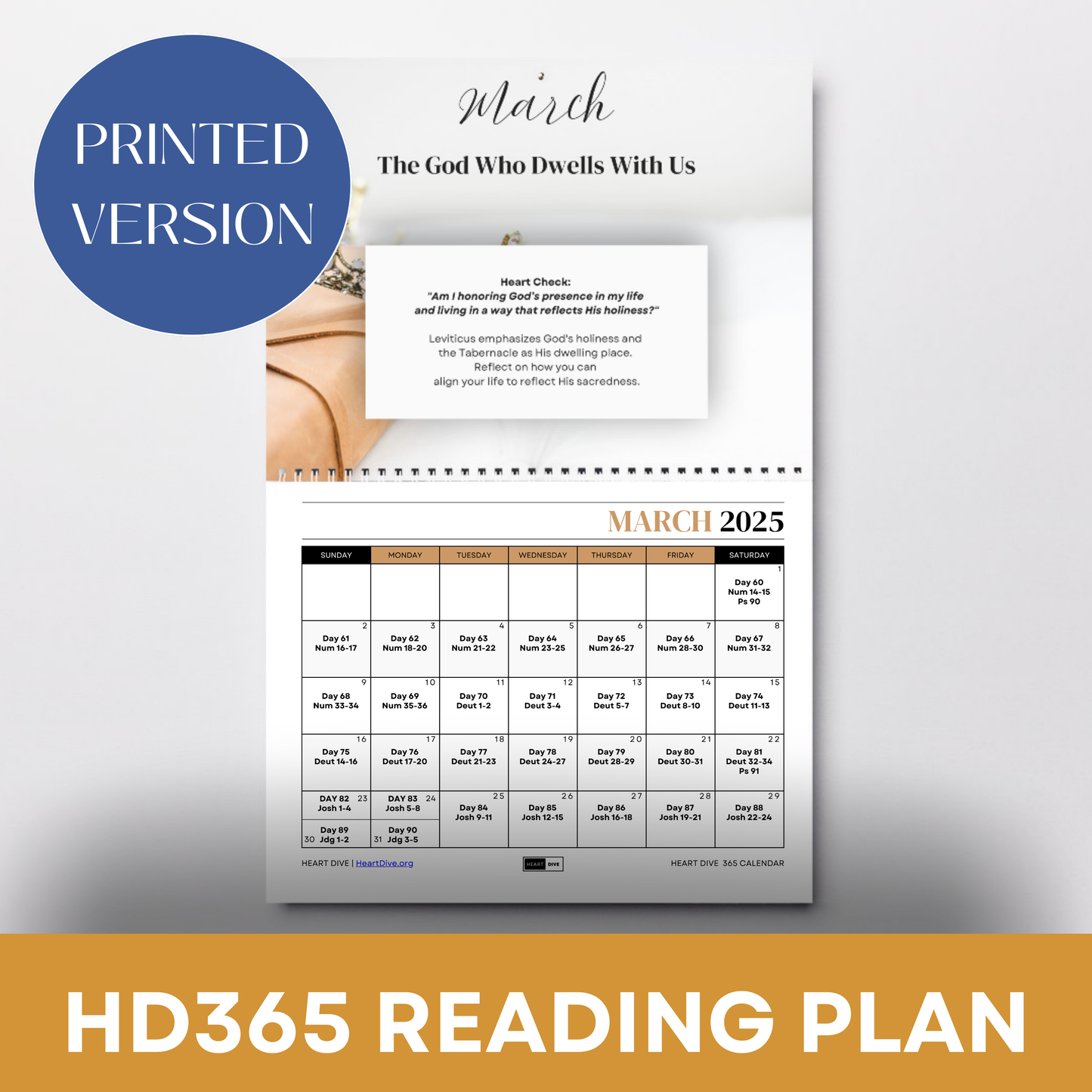 PRINTED VERSION** 2025 Calendar for the HD365 Reading Plan