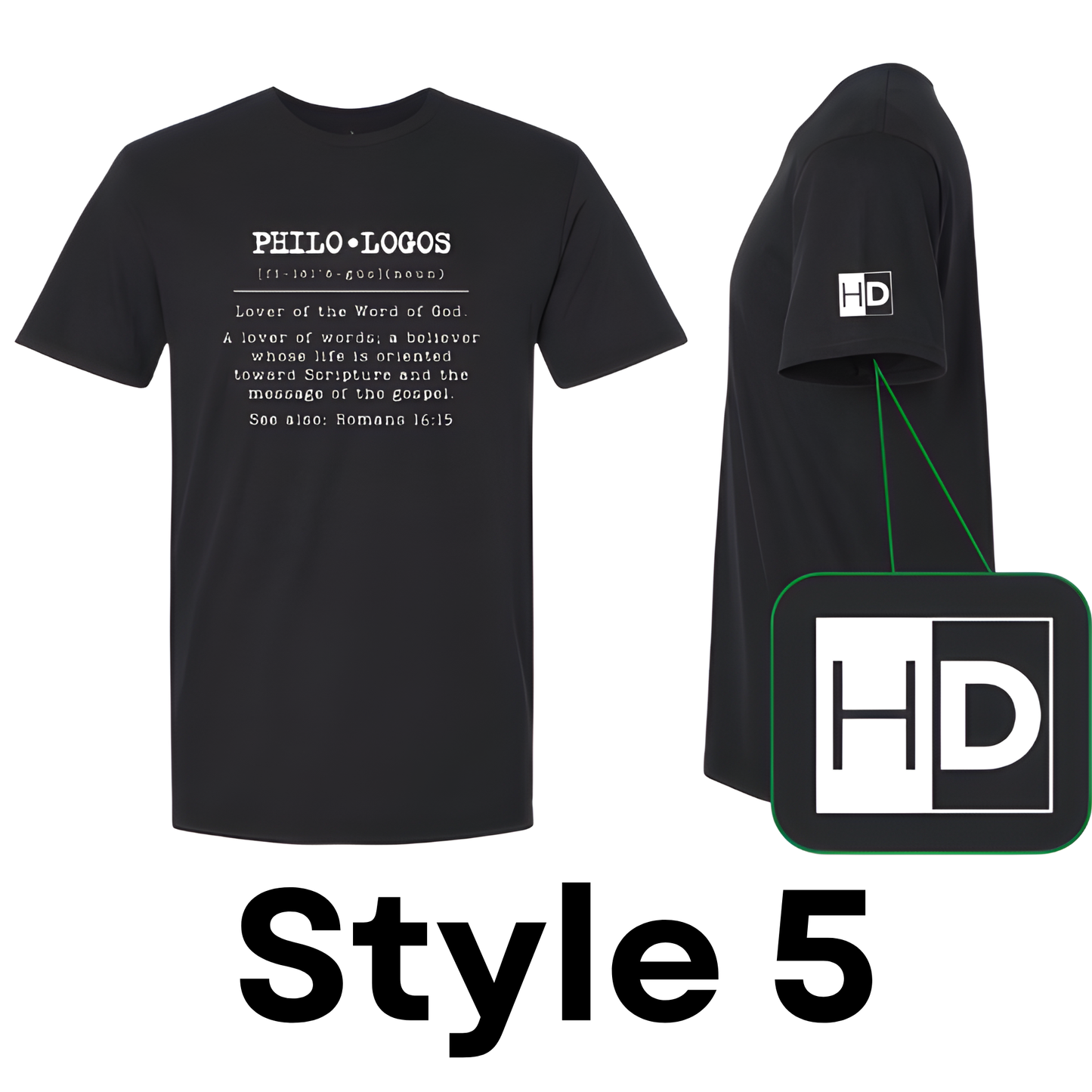 Heart Dive Design philo-logos shirt design white text on black shirt dictionary design