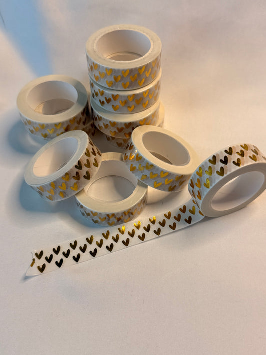 Gold Foil Heart Washi Tape