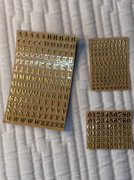 Gold Letter Stickers