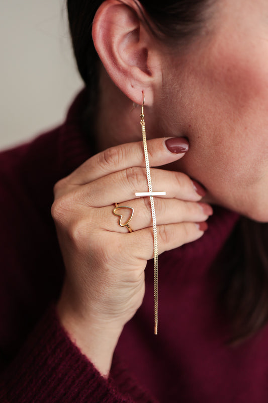 Modern Cross Drop Earrings