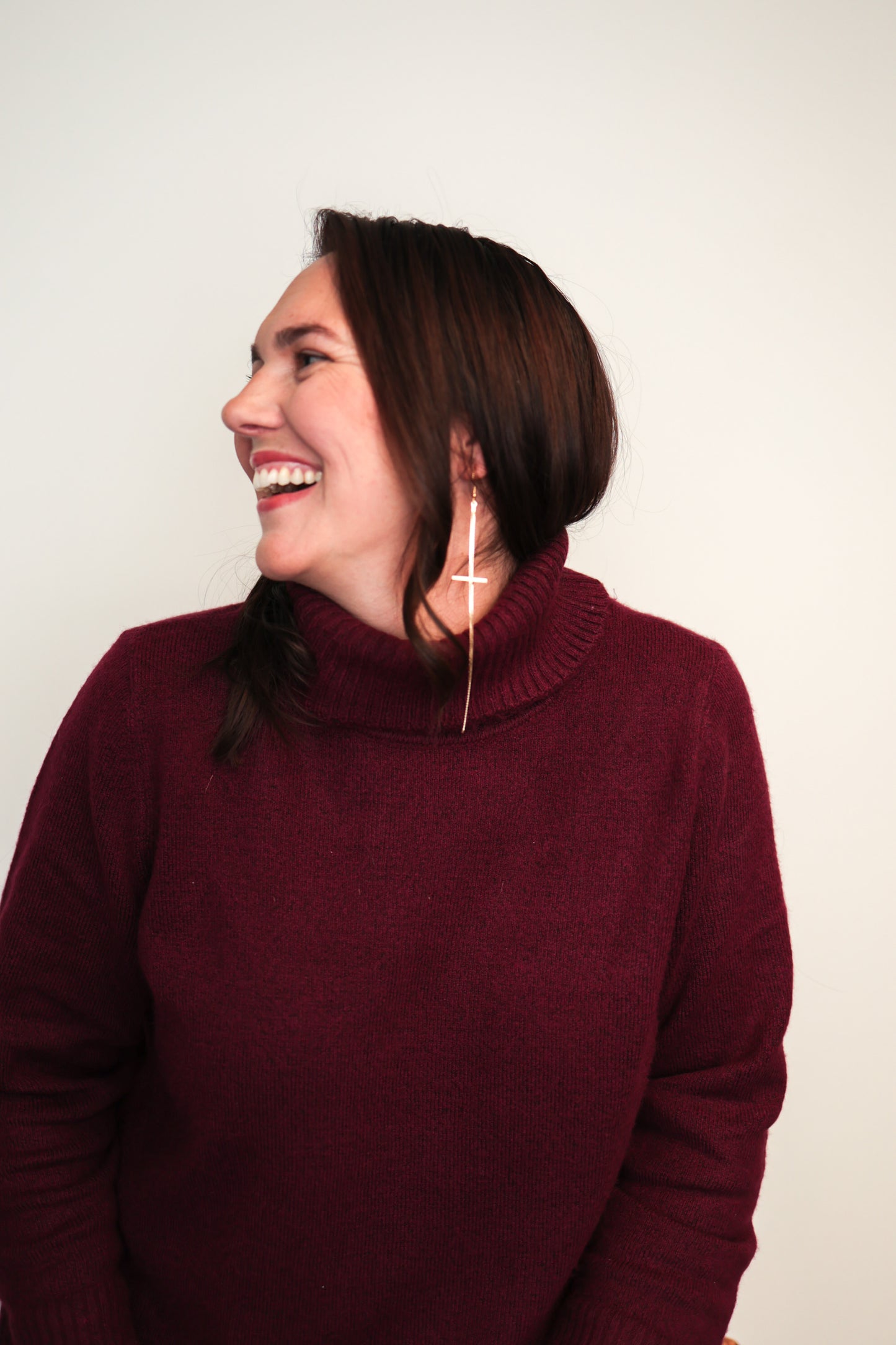 Modern Cross Drop Earrings