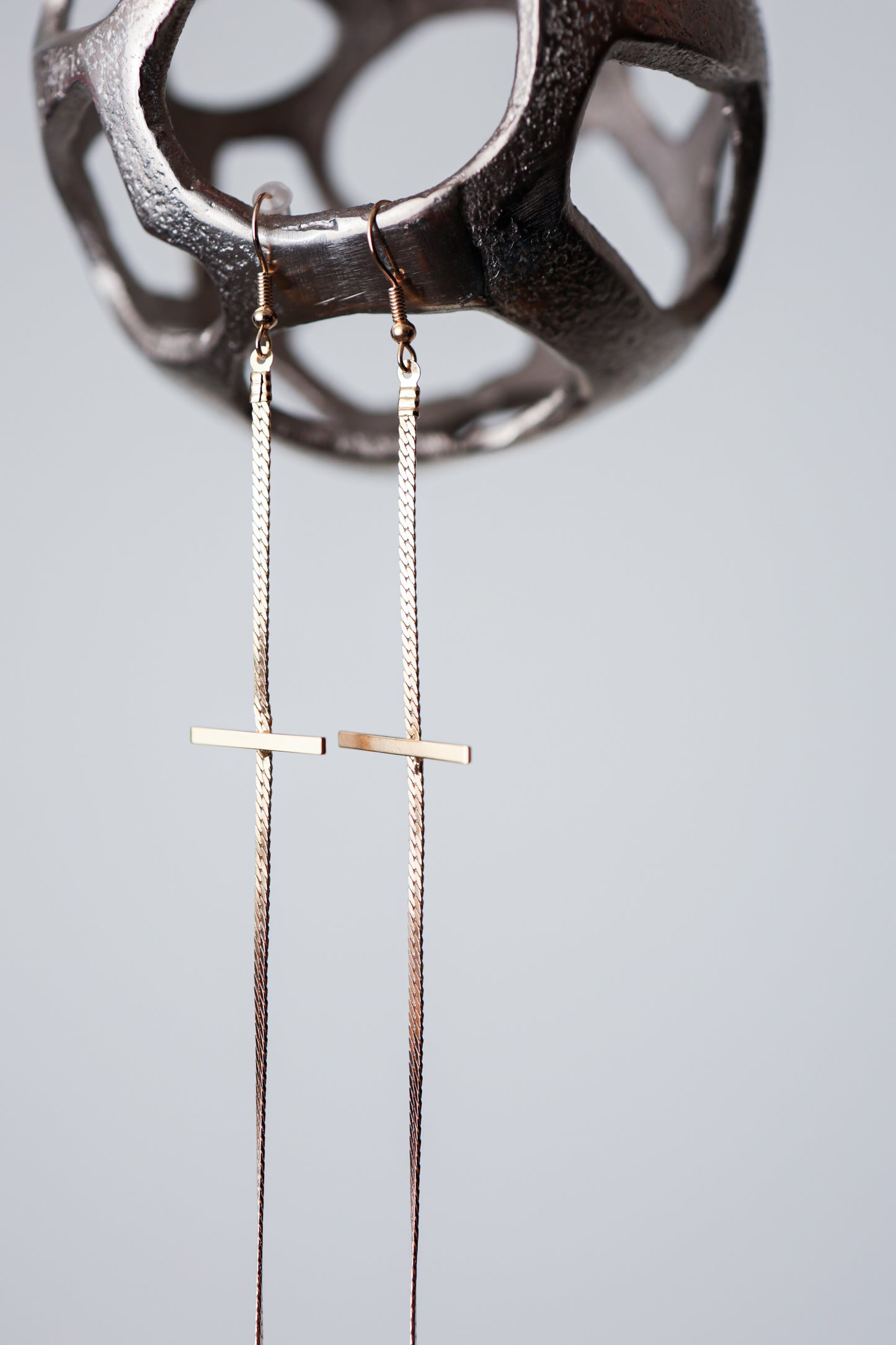 Modern Cross Drop Earrings